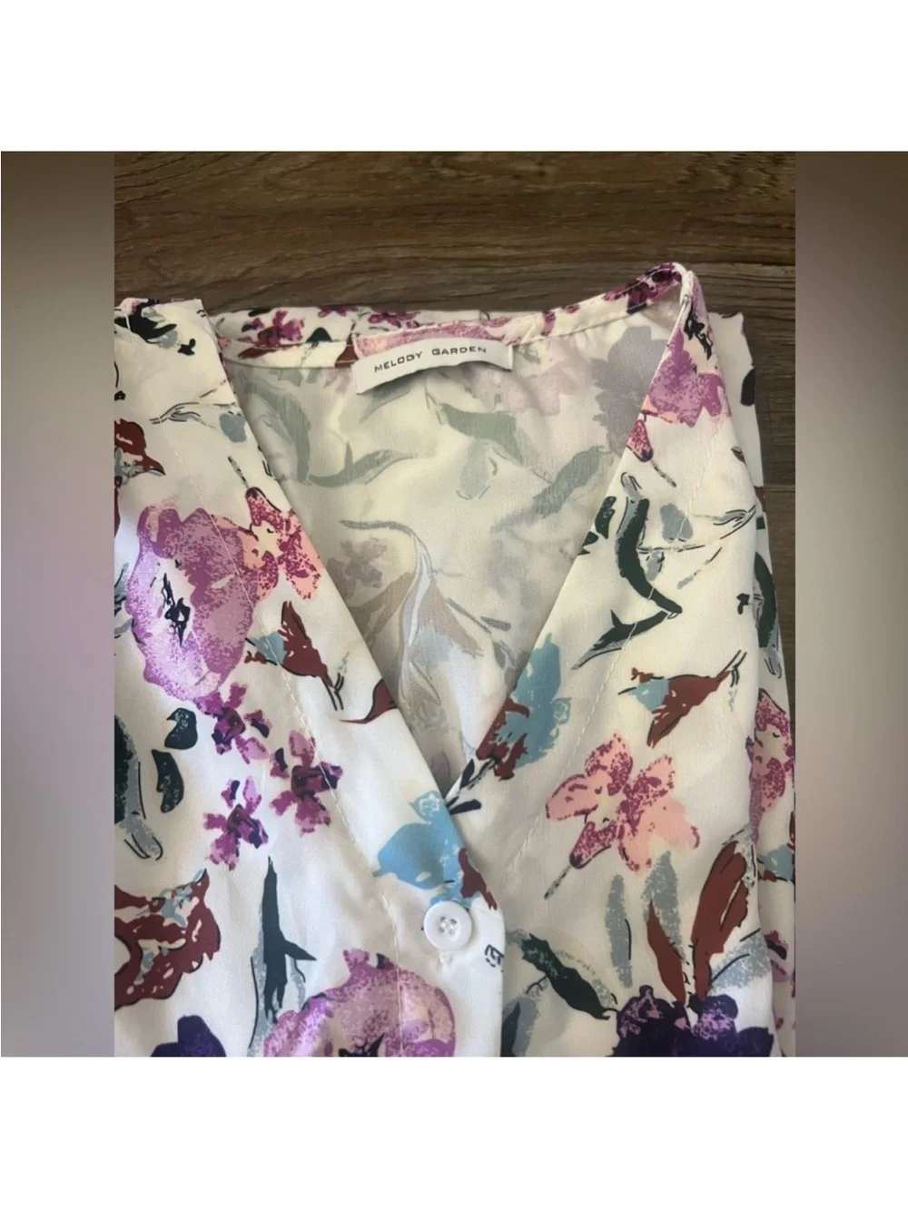 V-Neck Floral Midi Dress in Pink and White